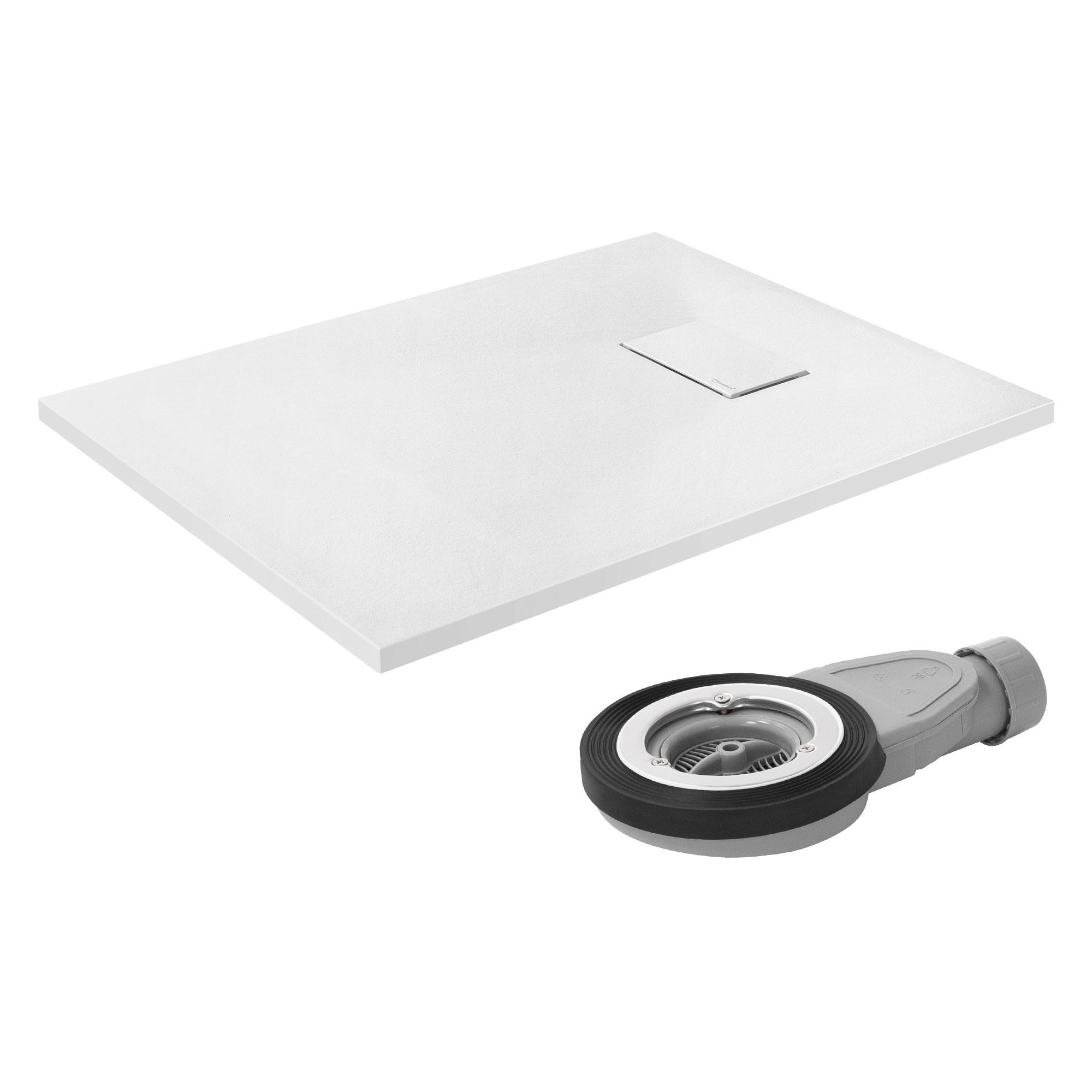LuxeBath SPRCHOVÁ VANICKÁ 90x70 cm bílá s odtokovou sadou z SMC