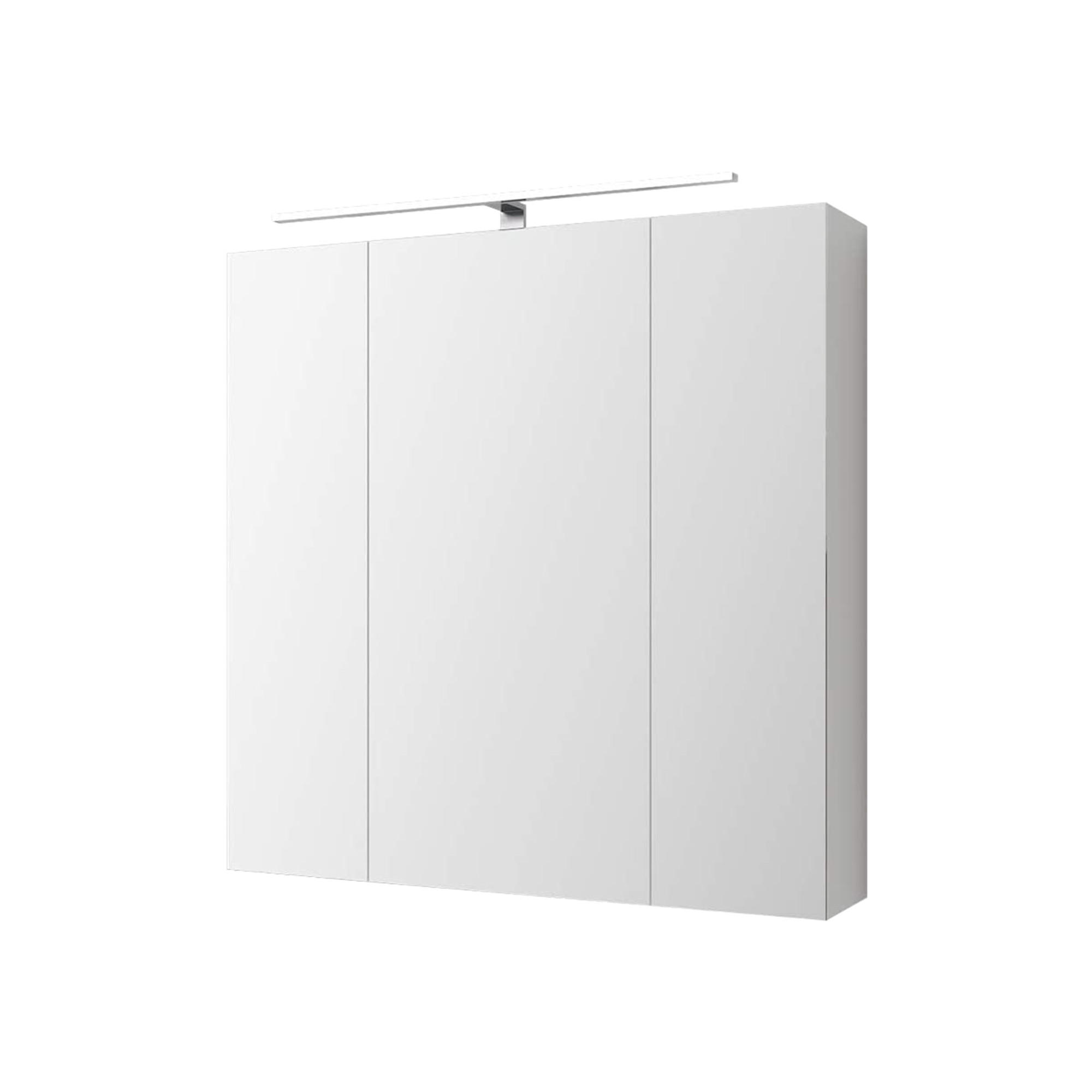 ML-DESIGN ZRCADLOVÁ SKŘÍŇ s LED osvětlením 72,4 × 72 × 15 cm, bílá, z MDF