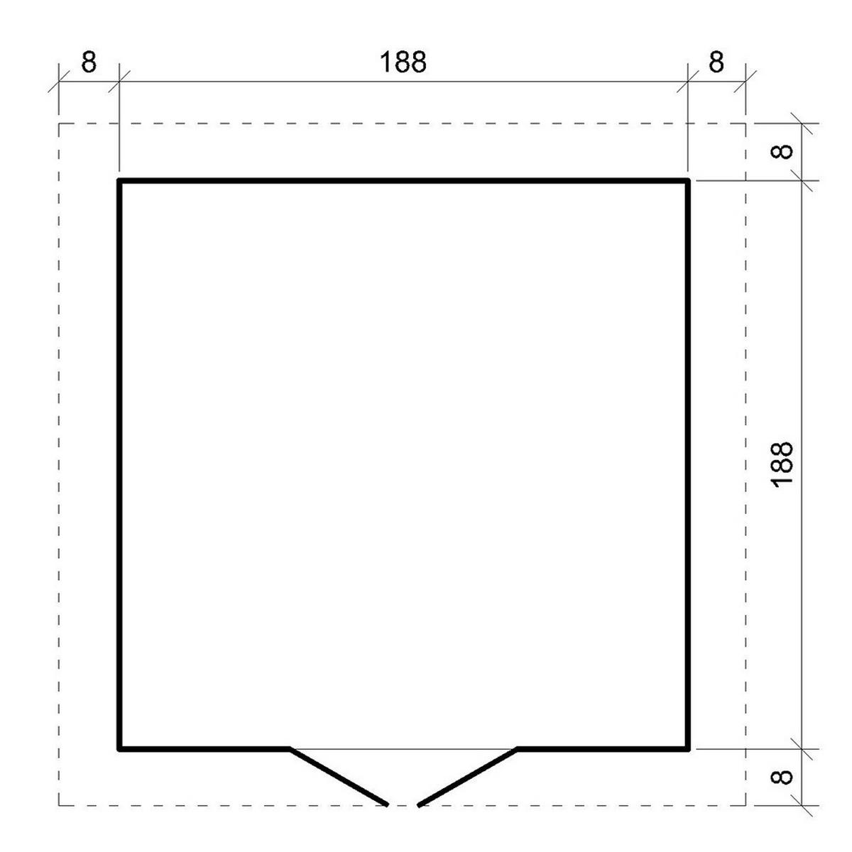 GARTENHAUS HOLZ mit imprägniertem Boden B204xL204xH200 cm/ 3.53 m2 M309C+M309G - Beige, Holz (204/200/204cm) - Timbela