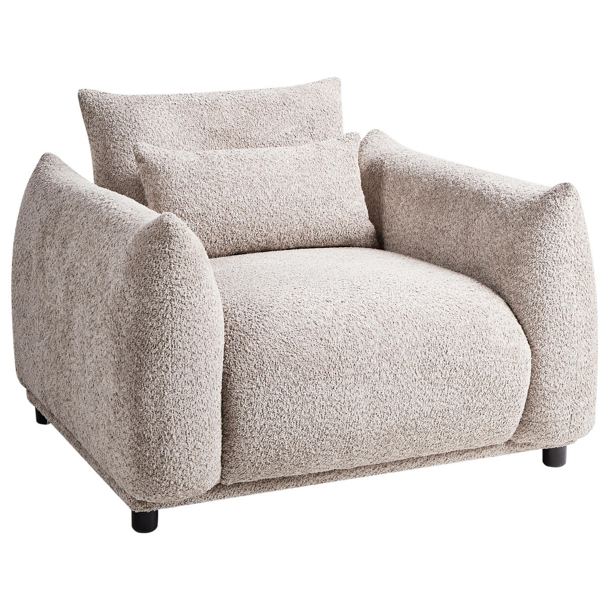 SESSEL Bouclé Taupe Jamsa - Taupe, Textil (96/72/86cm) - Beliani