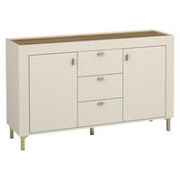 KOMMODE Mossa 2D3S MO06 - Kaschmir/Goldfarben, Holzwerkstoff/Kunststoff (138/84/40cm) - MIRJAN24