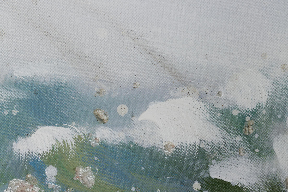 ACRYLBILD HANDGEMALT 150/50 cm - Blau/Weiß, Holz/Textil (150/50cm) - KUNSTLOFT