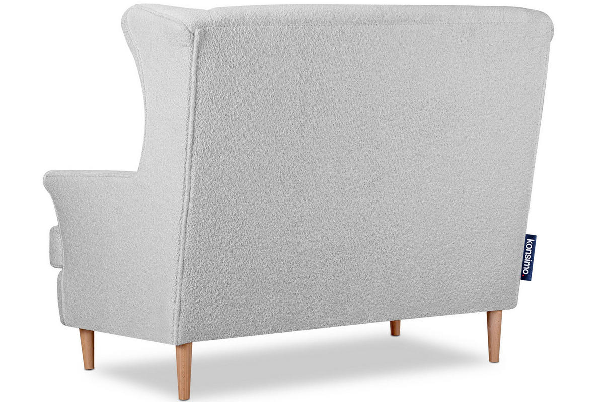 DOPPELSESSEL STRALIS Klassische Stil, hellgrau - Hellgrau, Textil (136/106/96cm) - KONSIMO®