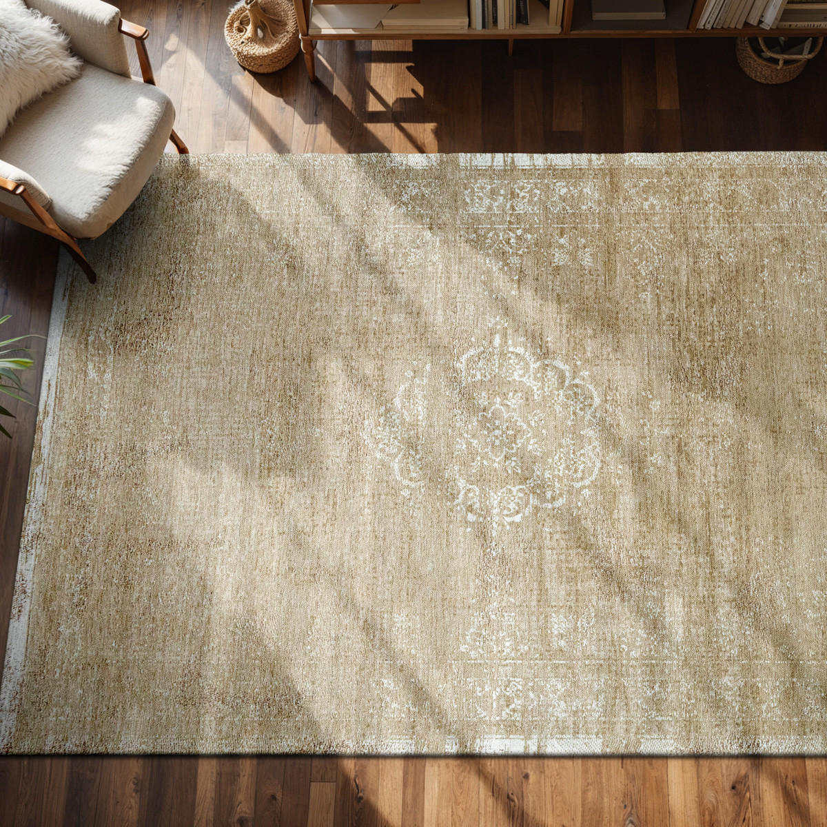 TEPPICH Milk Curry Medallion 170/240 cm - Beige, Textil (170/240cm) - Louis De Poortere