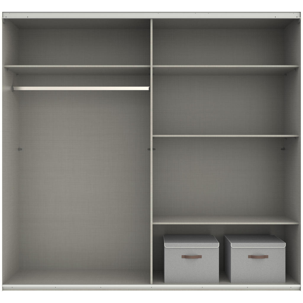 Thumbnail - luma-home Schwebetürenschrank, Eiche, Braun, Grau, Holzwerkstoff, Nachbildung, 4 Fächer, einzeln stellbar,Rechteckig, 18...