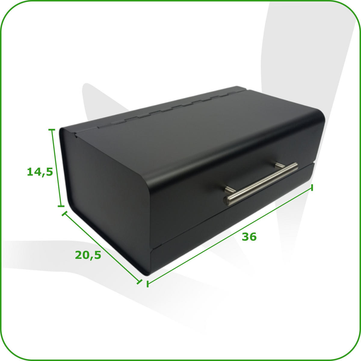 BROTKASTEN Metall Schwarz mit Griff 36x20,5x14,5 cm - Silberfarben/Schwarz, Metall (36/14.5/20.5cm) - Begryf