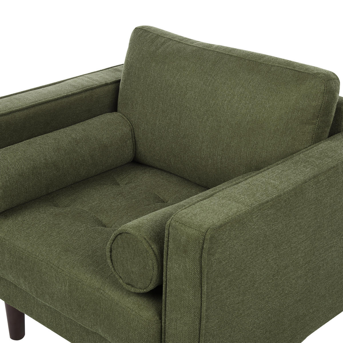 SESSEL dunkelgrün Nurmo - Dunkelbraun/Grün, Textil (86/78/74cm) - Beliani