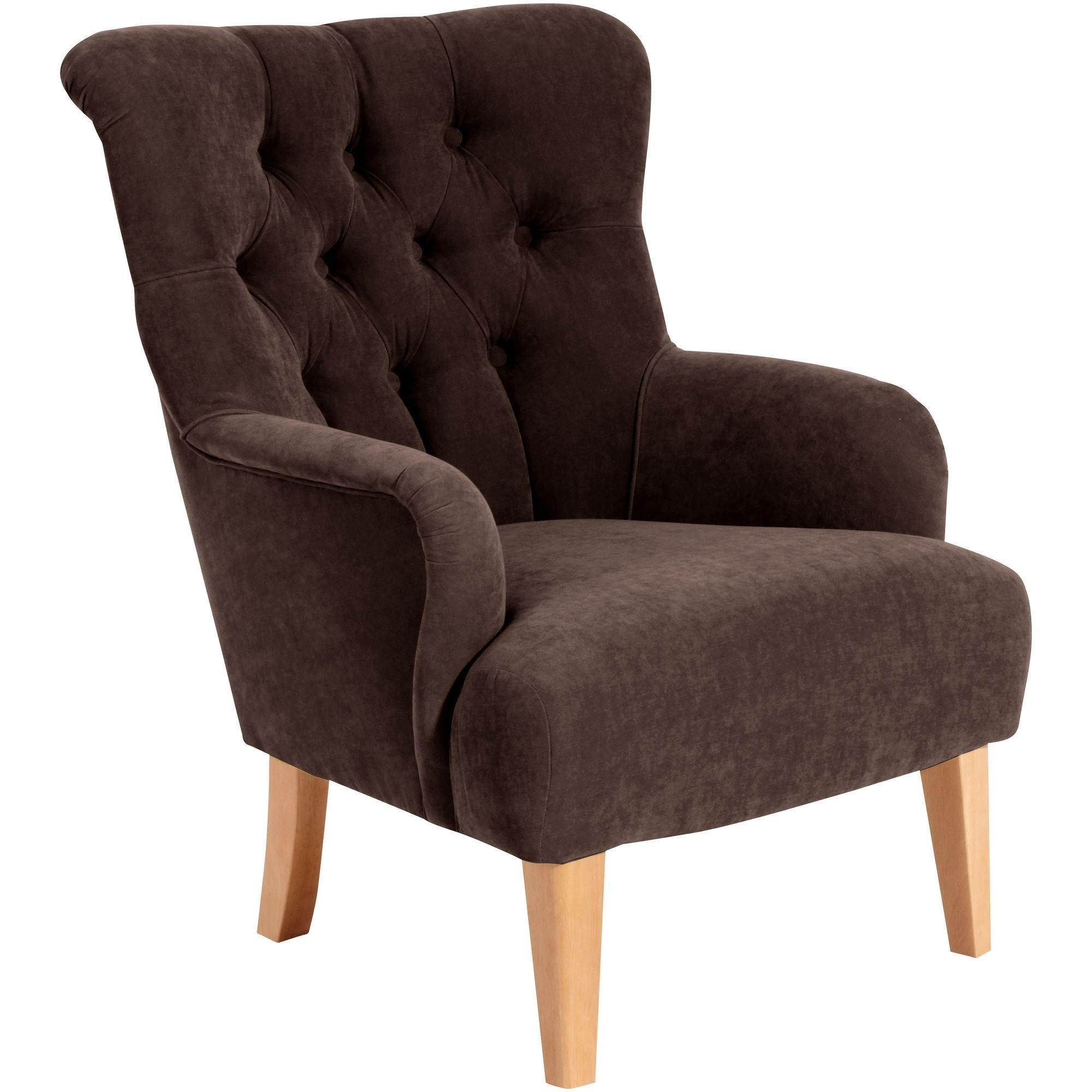 SESSEL Kaiya Bezug Veloursstoff Buche natur / braun - Braun, Kunststoff (71/97/82cm) - 58aufmkessel