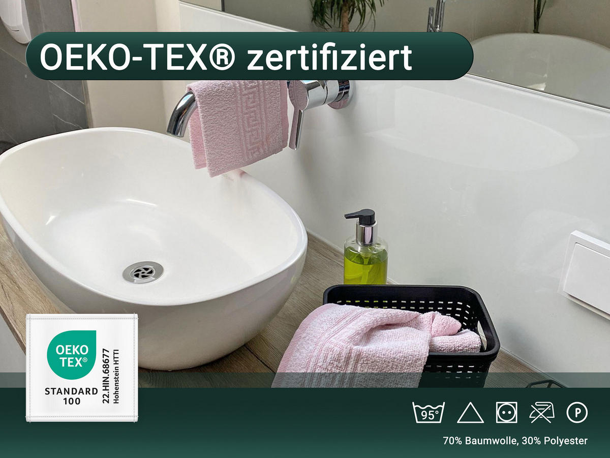 SEIFTÜCHER, 10er-Set, 30x30 cm, 70% Baumwolle, 30% Polyester, Rosa - Rosa, Textil (30/30cm) - Zollner
