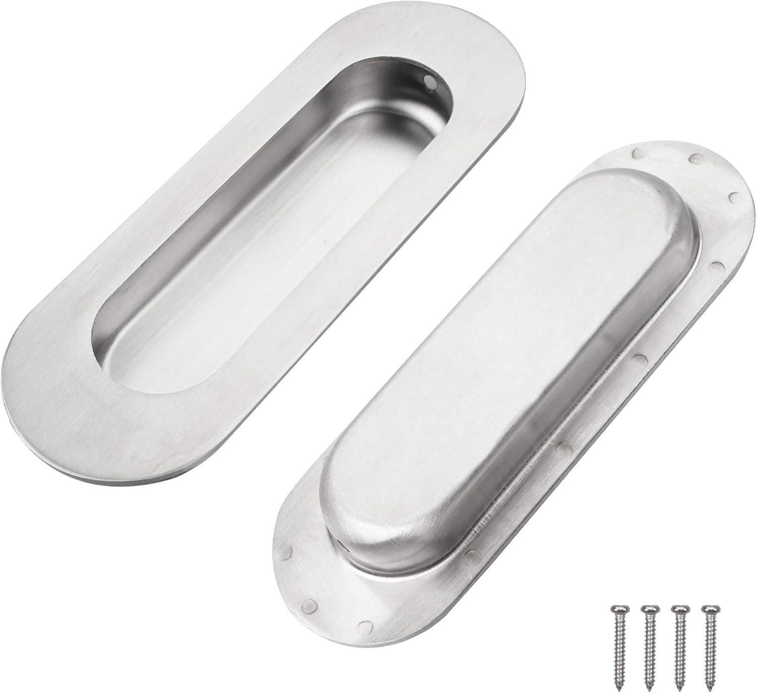 MÖBELGRIFF , 2 -Muldengriffe für Schiebetüren - Silberfarben, Metall (4.1/2.8/12cm) - BELZ