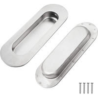 MÖBELGRIFF , 2 -Muldengriffe für Schiebetüren - Silberfarben, Metall (4.1/2.8/12cm) - BELZ