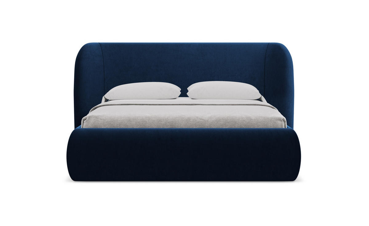 POLSTERBETT mit Bettkasten und Lattenrost 190x215 Blau - Blau/Schwarz, Kunststoff/Textil (140/200cm) - Makamii