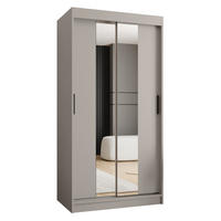 ŠATNÍ skříň s posuvnými dveřmi 200/100/62 2dveřová - černá/kašmírová, dřevo/plast (100/200/62cm)