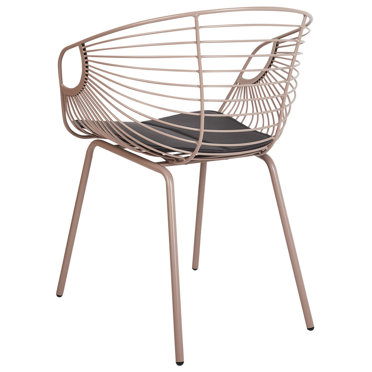 JÍDELNÍ ŽIDLE sada 2 ks Kov Béžová Hoback - černá/béžová, kov (60/79/56cm) - Beliani