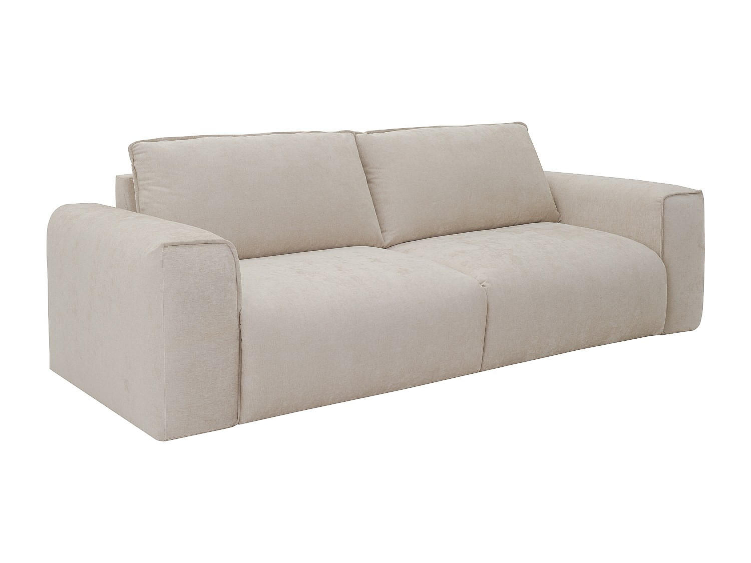 3-SITZER Schlafsofa Express aus beigem Stoff - Liegefläche 140 cm Matratze 13 cm POGLO - Beige, Textil (216/78/100cm) - Vente-Unique