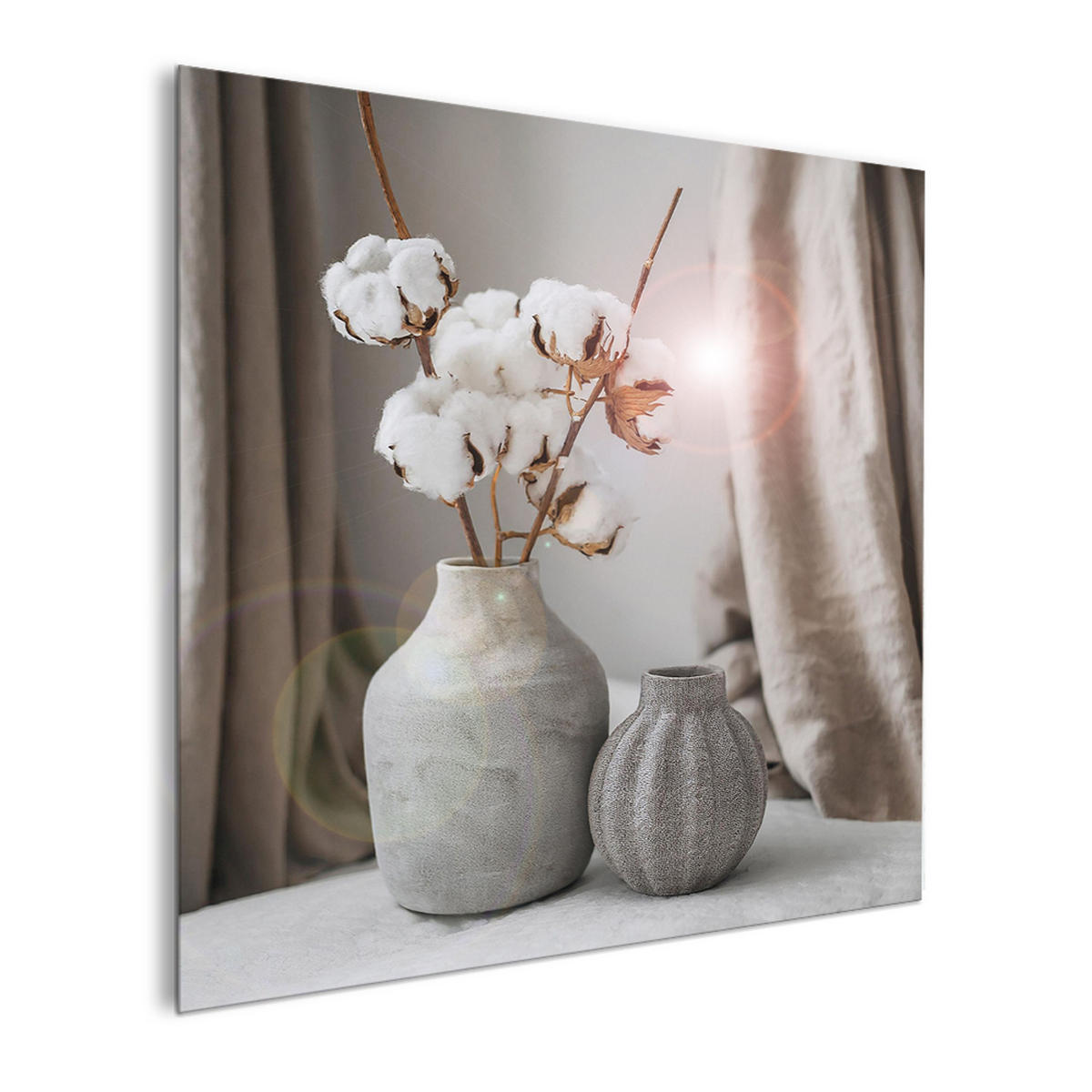 GLASBILD 30x30 cm Stillleben beige grau - Anthrazit, Glas (30/30cm) - artissimo