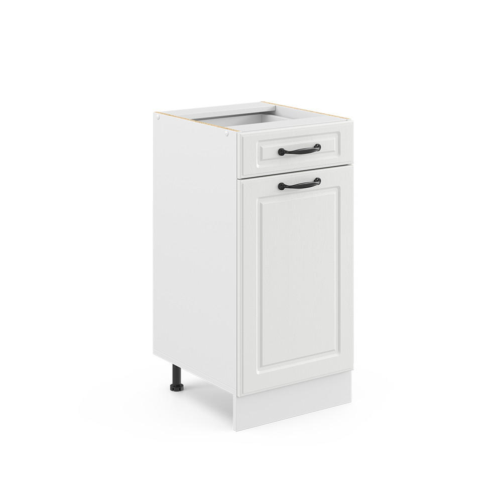 KÜCHENUNTERSCHRANK R-Line Weiß Landhaus 40 cm ohne AP - Creme/Weiß, Holzwerkstoff (40/81.6/46cm) - Vicco