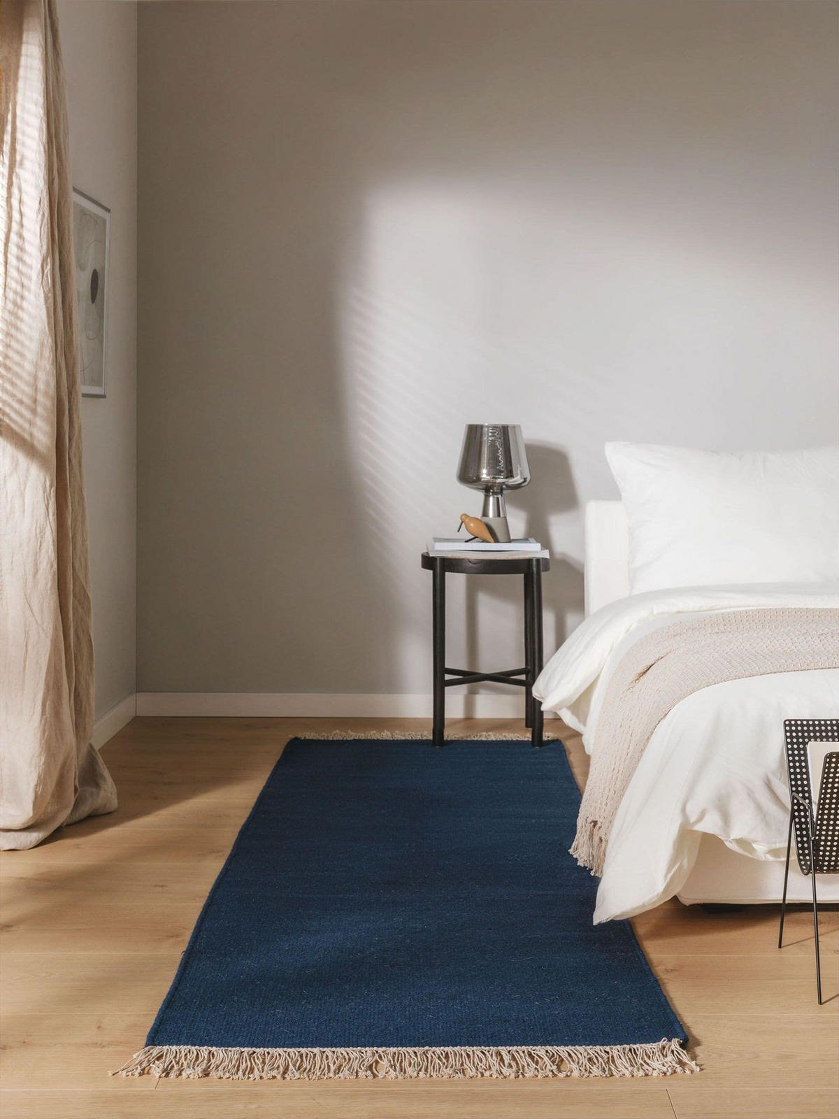 VLNĚNÝ koberec Liv Tmavě modrá 80x250 cm - tmavě modrá, textil/přírodní materiály (80/1cm) - KUNSTLOFT