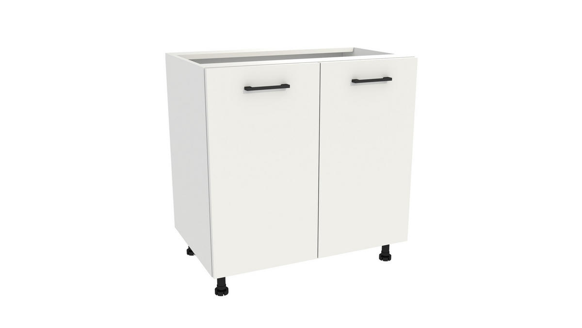 WINKELKÜCHE 240x180 cm mit Arbeitsplatte - SIMPLY Z23 - in Weiß / Matt - Schwarz/Weiß, Holz (420/212/53cm)