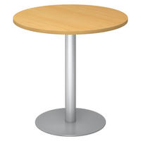 PAUSENTISCH klein STF 80/80/74,5 cm in Buchefarben/Silberfarben - Buchefarben/Silberfarben, Holzwerkstoff (80/80/74.5cm) - bümö