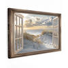 LEINWANDBILD Ausblick - Strand - Dünen - Meer - Natur Groß 140x90 cm - Sandfarben, Textil (140/90cm) - MuchoWow