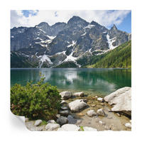 FOTOTAPETE 250x250 cm - Bergsee - Grün, Textil (250/250cm) - Wallfluent