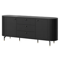 SIDEBOARD Zante 190 2D3S 04 - Goldfarben/Schwarz, Holzwerkstoff/Metall (191/81/40cm) - MIRJAN24