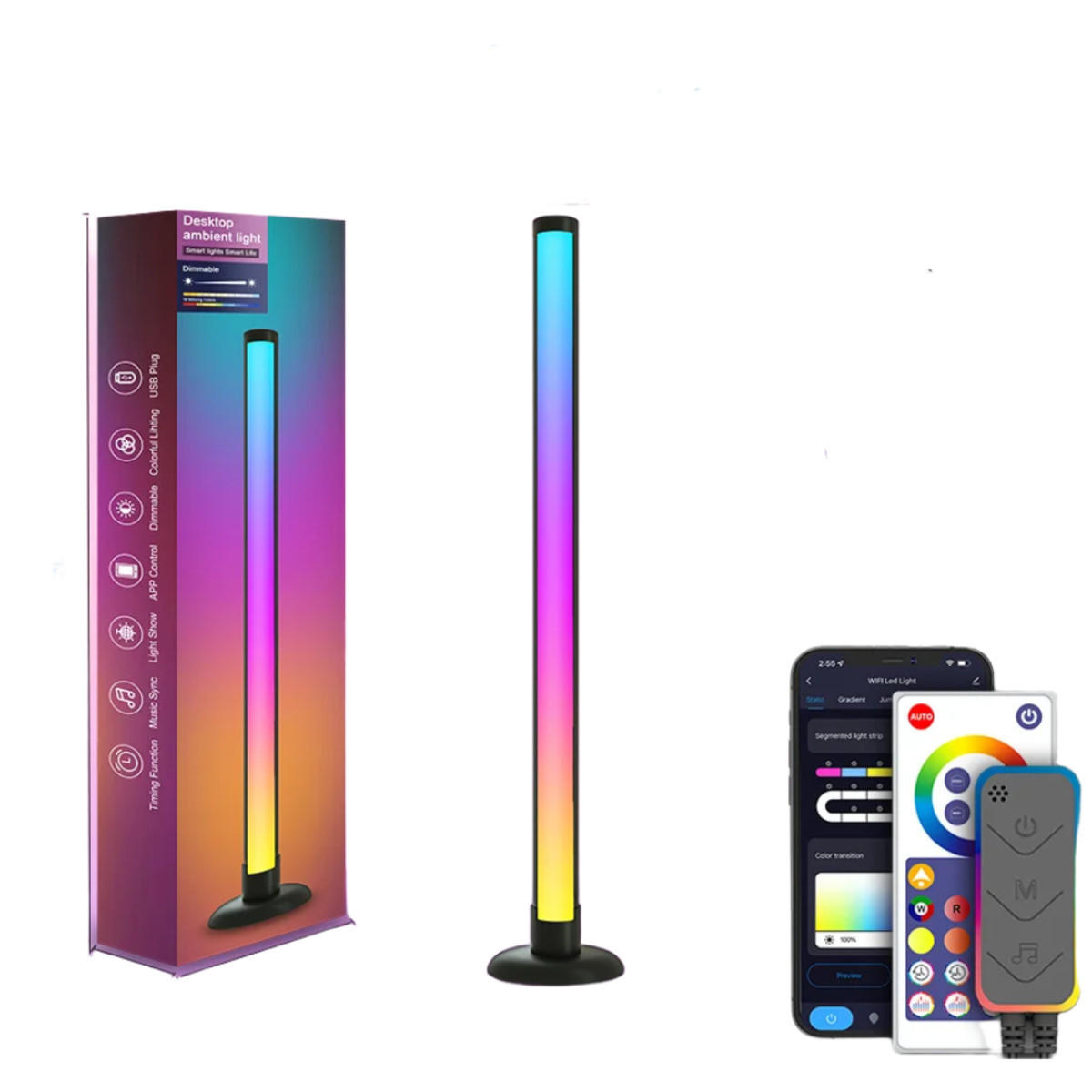LED-TISCHLEUCHTE Schwarz 3/3/43.5 cm - Schwarz, Kunststoff (3/3/43.5cm) - Authentics