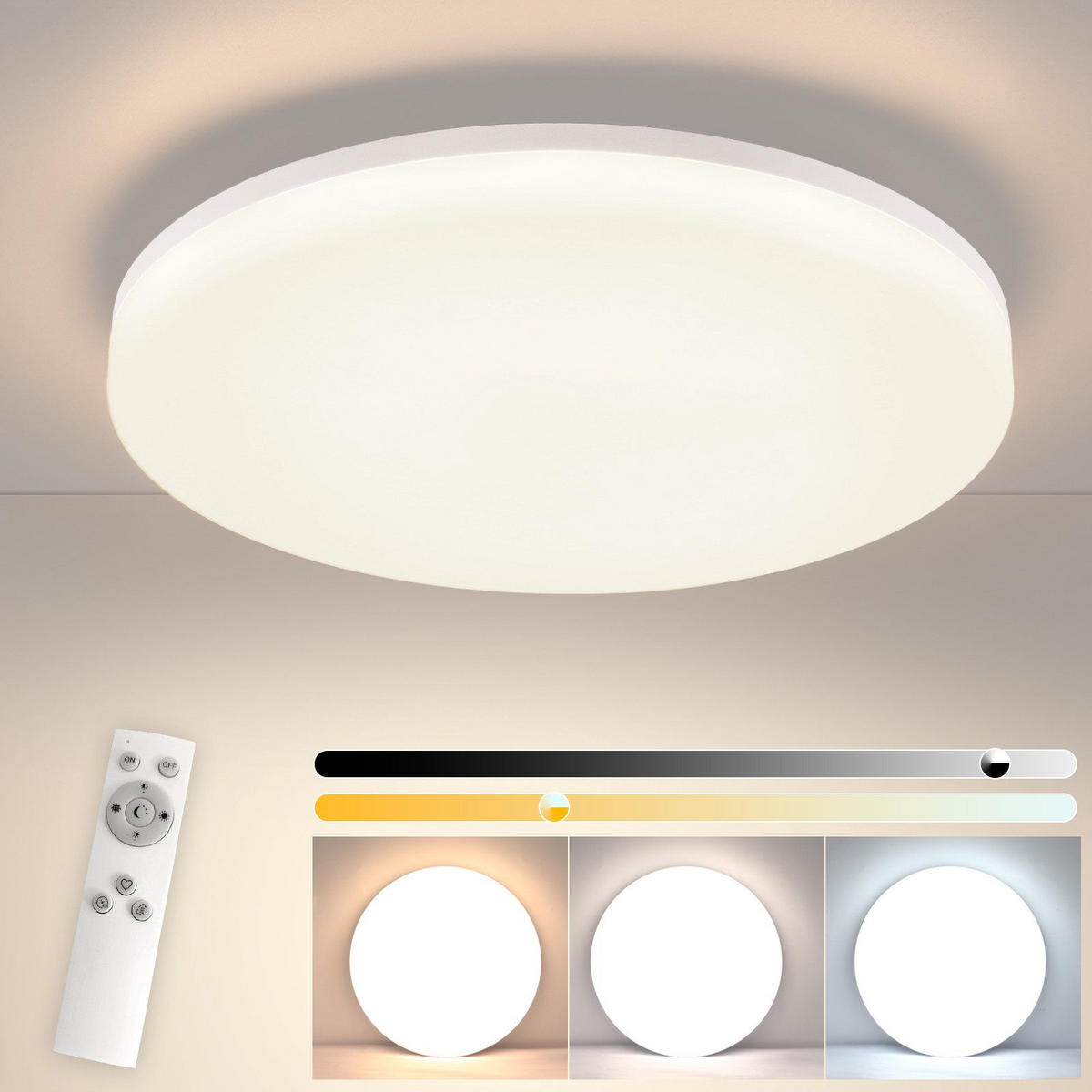 LED-DECKENLEUCHTE Diana 22 cm - Weiß, Kunststoff (22/22/4.8cm) - Nettlife