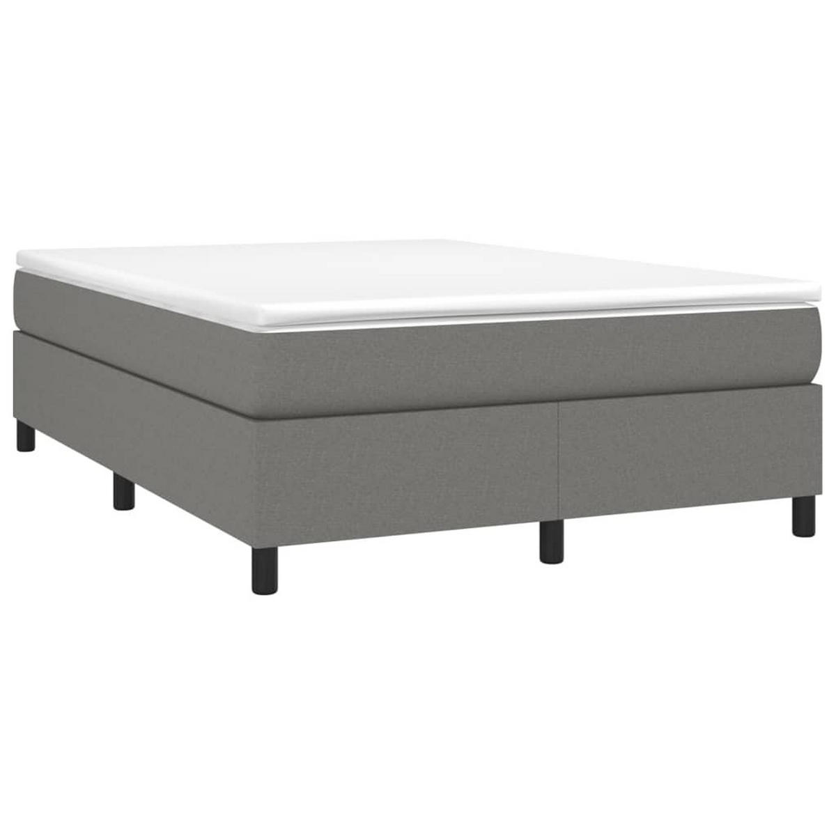 BOXSPRINGBETTGESTELL Dunkelgrau 140/200 Cm Stoff - Dunkelgrau, Textil (140/200cm) - vidaXL