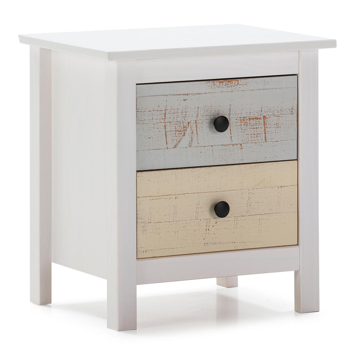 NACHTTISCH Magda 2 Schubladen - Weiß, Holz (46/49/35cm) - VS Venta-stock