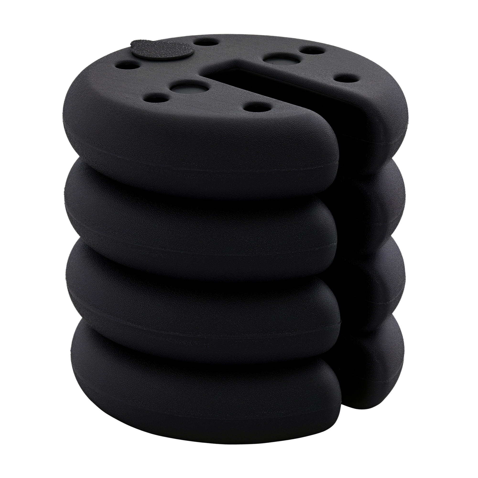 PAVILLON Standfuß 4 Stk. Gewicht Partyzelt Pavillongewicht befüllbar bis 5 kg Gewichte für Pavillon Beschwerer für Pavillons Ø25 x 6 cm Schwarz - Schwarz, Kunststoff (25/6/25cm)