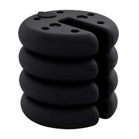 PAVILLON Standfuß 4 Stk. Gewicht Partyzelt Pavillongewicht befüllbar bis 5 kg Gewichte für Pavillon Beschwerer für Pavillons Ø25 x 6 cm Schwarz - Schwarz, Kunststoff (25/6/25cm)