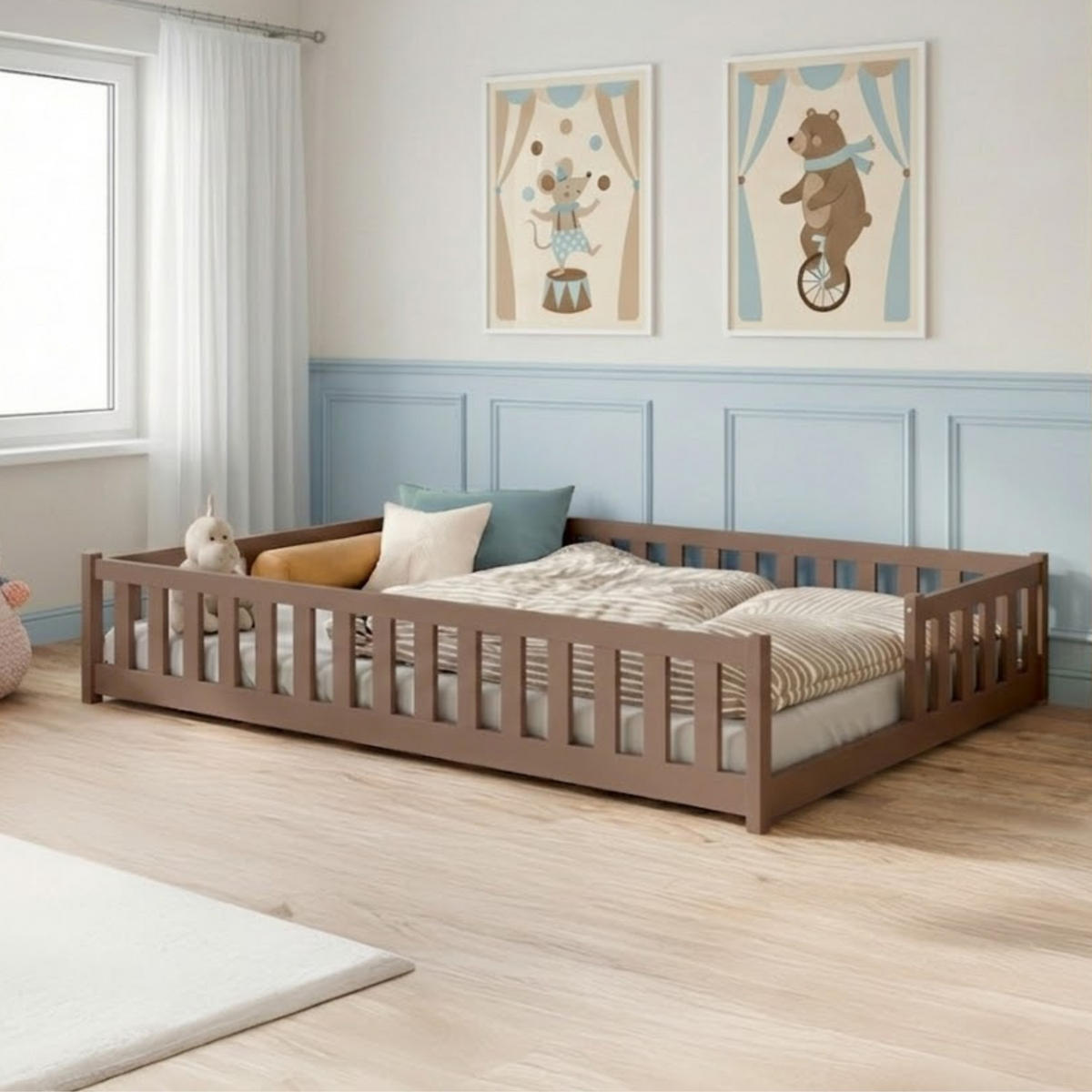 BODENBETT 120x200 cm in Milchschokolade - Hellbraun, Holz (120/200cm) - Kids Collective