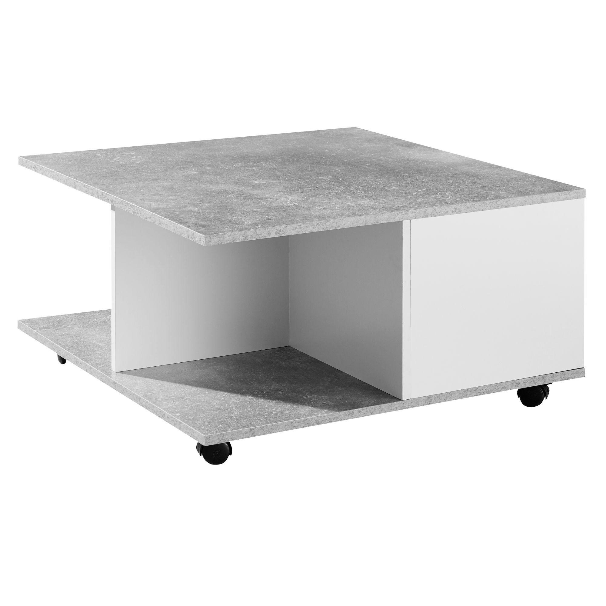 tinkaro Couchtisch Weiß 70x36.5x70 cm