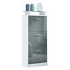 SCHUHSCHRANK Lavia Front in Grau Hochglanz - Grau, Holzwerkstoff (46/128/23cm) - Vladon