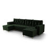ECKSOFA SKANDI U Itaka 10 mit Schlaffunktion - Dunkelgrün, Textil (300/88/145cm) - Bedante