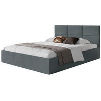 POLSTERBETT Nestio stahlgrau Samt 180x200 cm - Dunkelgrau, Kunststoff/Textil (180/200cm) - Selsey