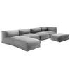 GARTENSOFA 5-tlg., Grau - Grau, Textil (85/65/160cm) - Oviala