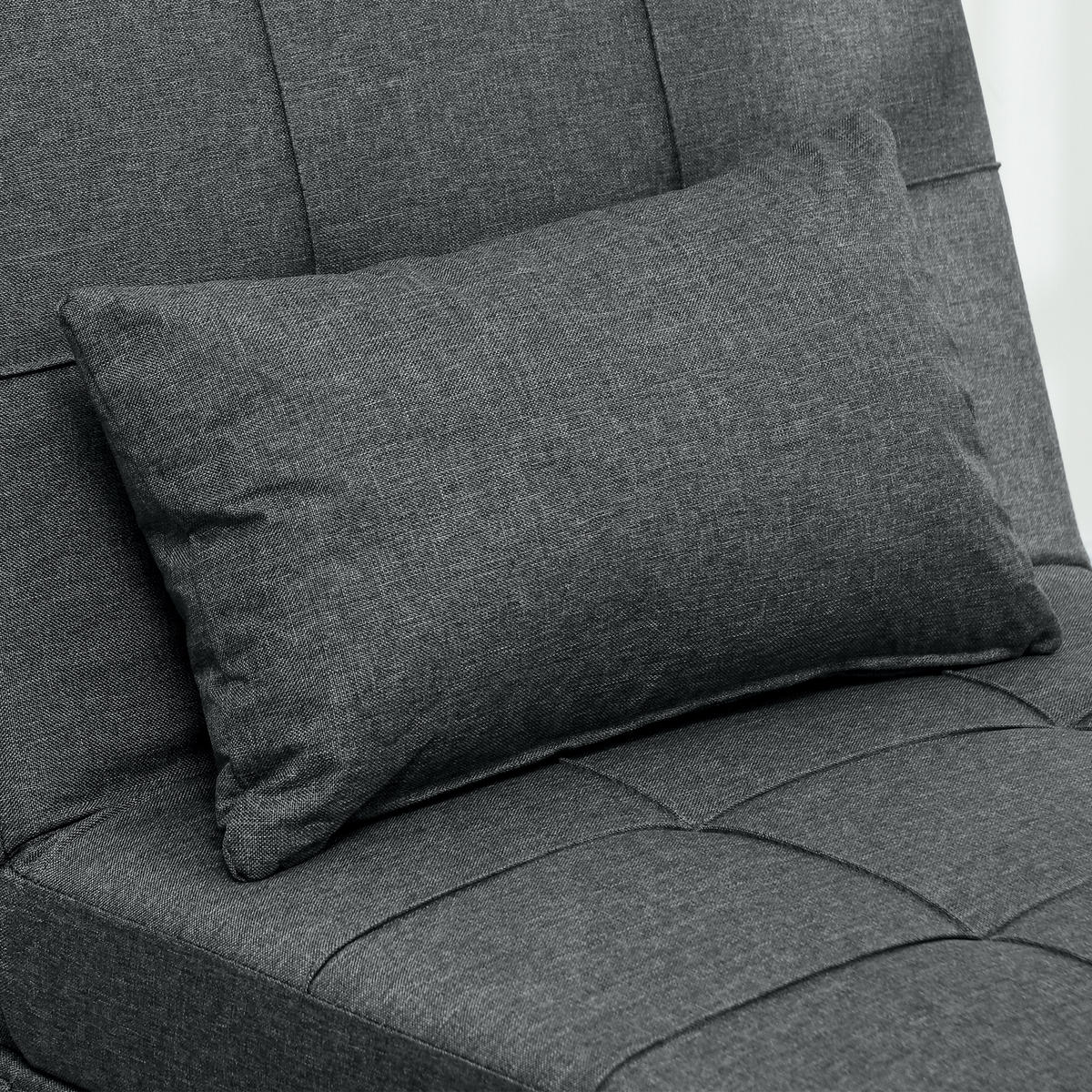 SCHLAFSESSEL 3-in-1 DE-14665 verstellbare Rückenlehne & Rollen Grau - Grau, Textil (104/81/65.5cm) - ComfortXL