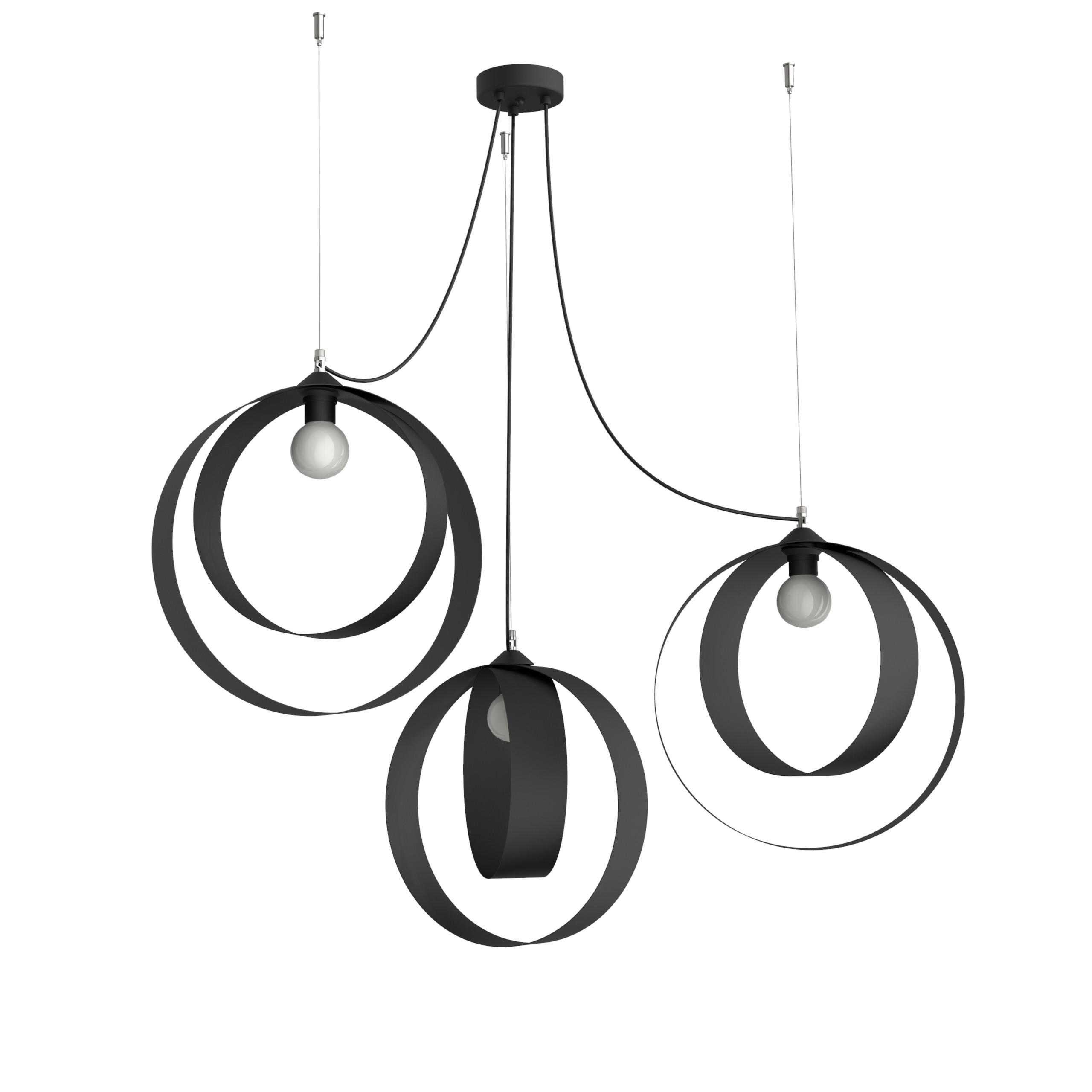 Lumicom Hängeleuchte Schwarz 40x120x40 cm