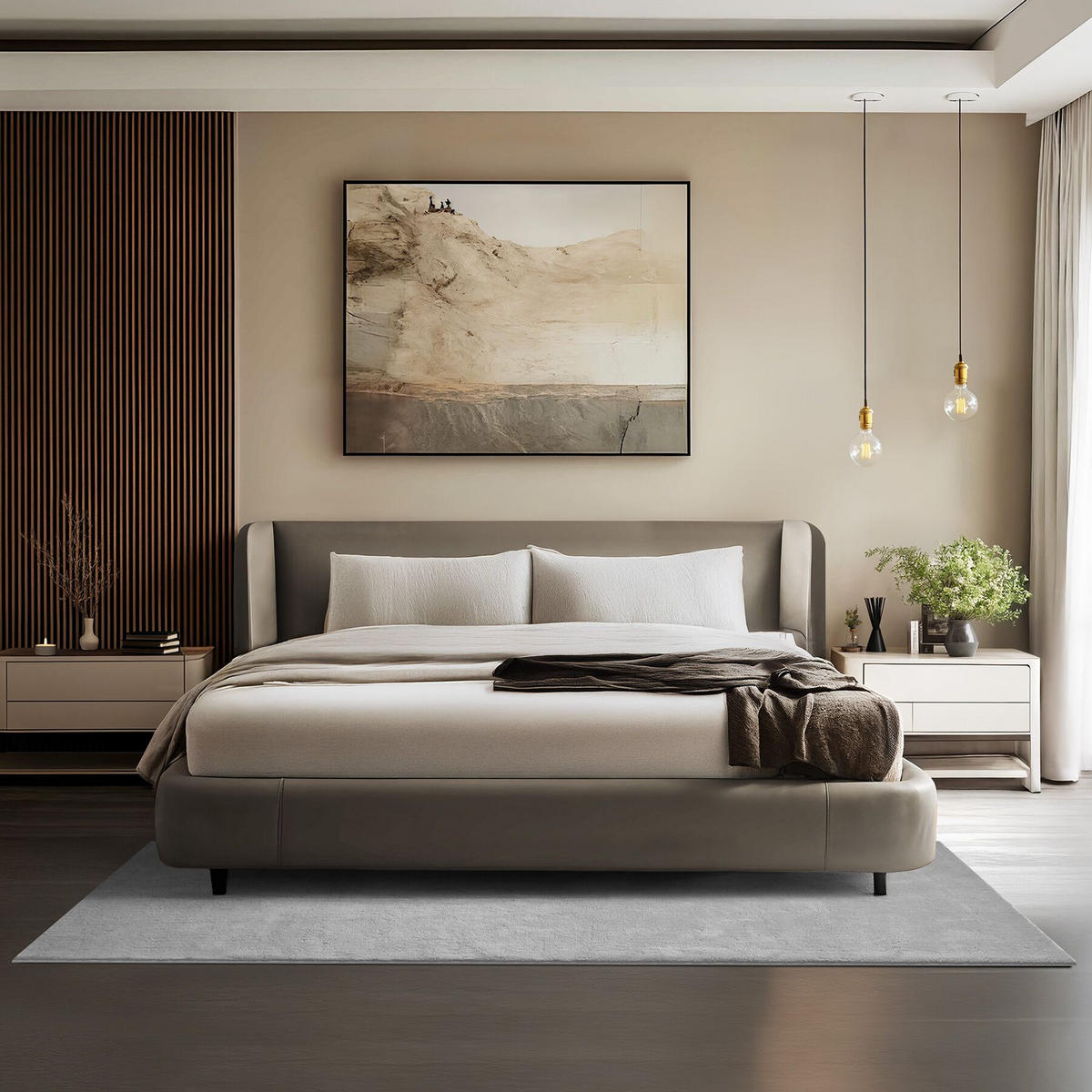 KURZFLORTEPPICH Soft Zone,rutschfeste Unterseite,grau - Grau, Kunststoff (200/140cm) - tectake