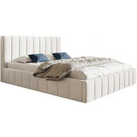 BETT Weiß OLDO 10 Gepolstert Bettkasten Bouclé 180x200 cm - Ecru, Textil (180/200cm) - Sepro Meble
