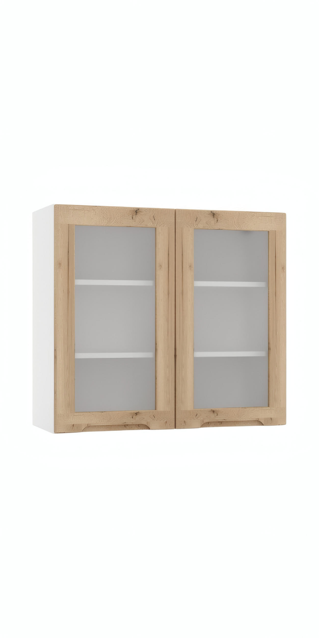 GLASHÄNGESCHRANK WS80 P/L - Zivora - Elegante Wandlösung - Eiche Artisan, Holz (80/70/30cm) - ROYAL24_MARKT