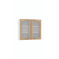 GLASHÄNGESCHRANK WS80 P/L - Zivora - Elegante Wandlösung - Eiche Artisan, Holz (80/70/30cm) - ROYAL24_MARKT