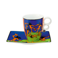 KÜNSTLERTASSE Laurentia, Markuss Göpfert, mit Untertasse, Hartporzellan, Porzellan, 350 ml - Multicolor, Keramik (0.35L) - Goebel