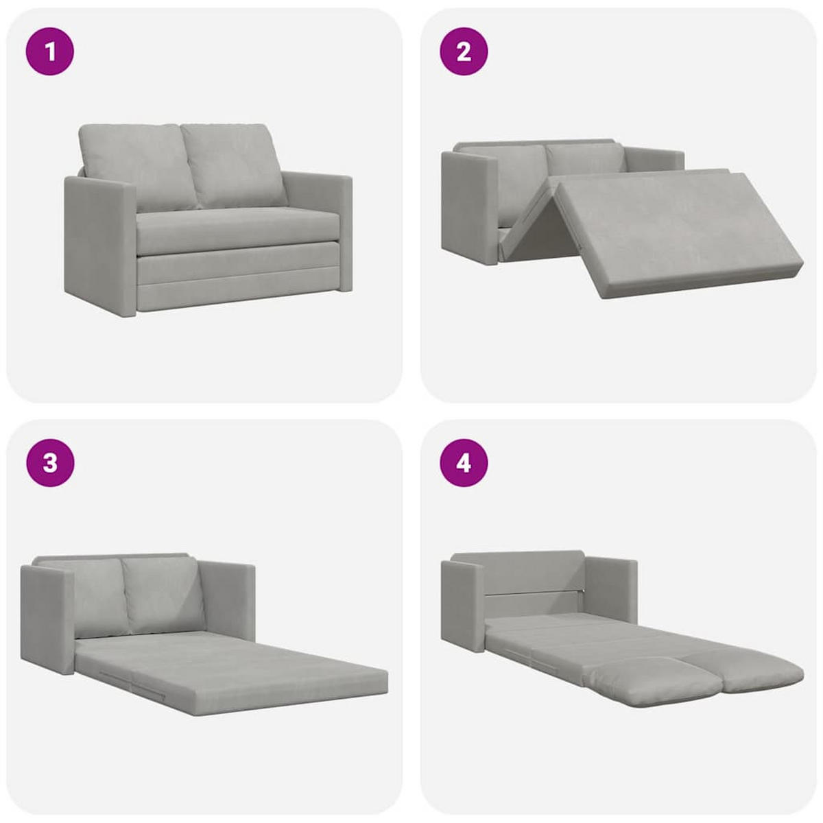 SCHLAFSOFA Brown - Hellgrau, Naturmaterialien (122/70/55cm) - Nettlife