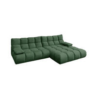 ECKSOFA VIVIEN Smaragdgrün Velvet - Smaragdgrün/Schwarz, Kunststoff/Textil (290/178cm) - KAWOLA