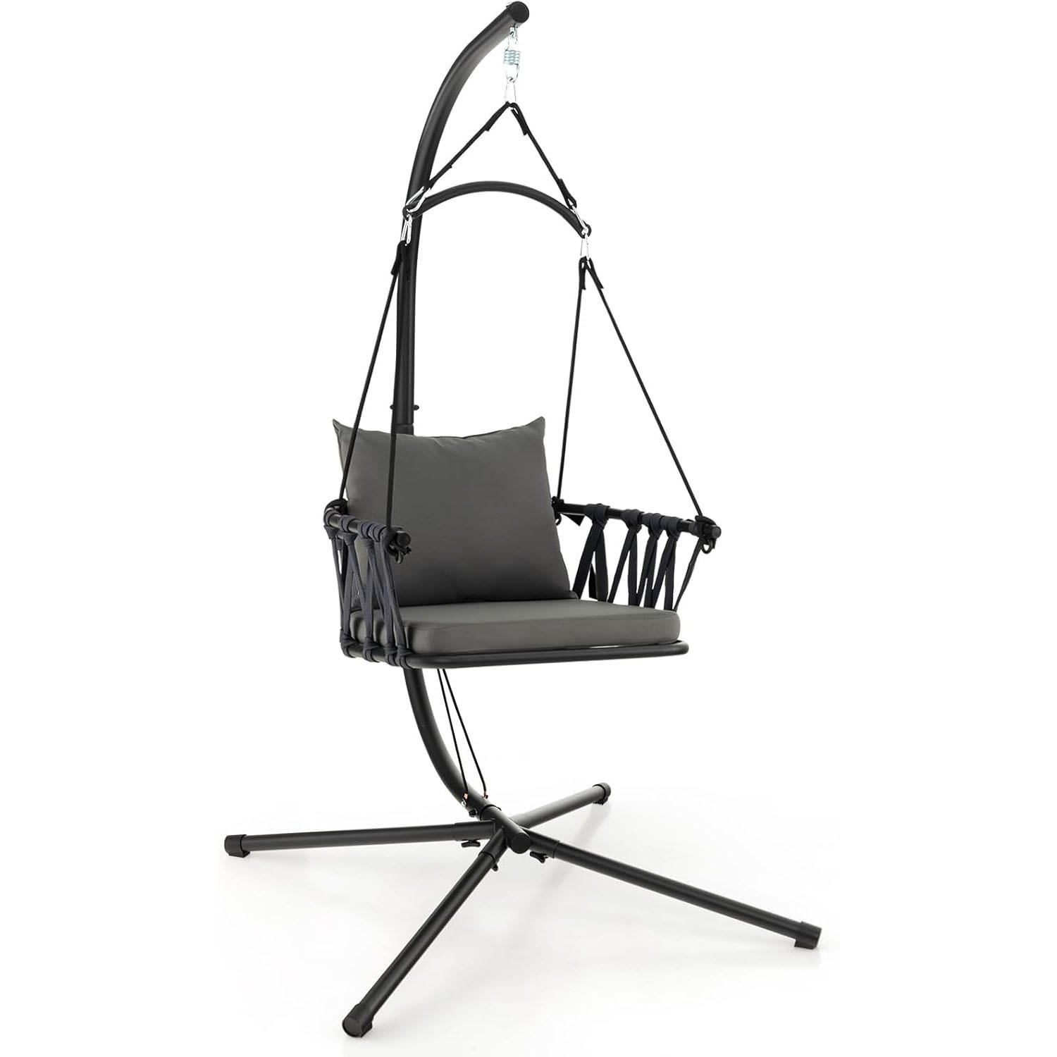 HÄNGESESSEL Grau - Grau, Metall (106/251/100cm) - COSTWAY