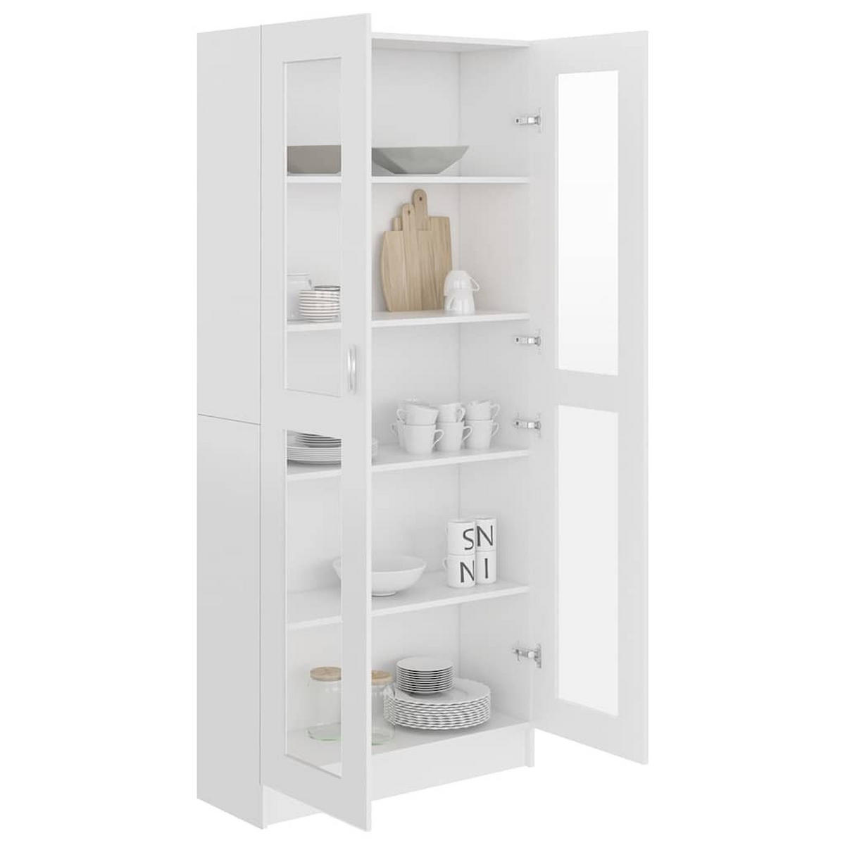 VITRINENSCHRANK Weiss 82,5/30,5/185 Cm Holzwerkstoff - Weiß, Holzwerkstoff (30.5/185/82.5cm) - vidaXL